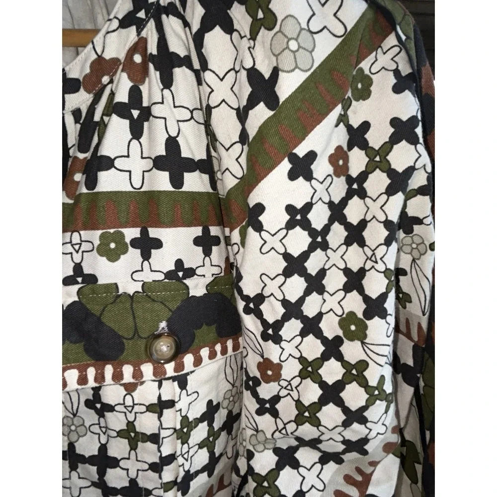 Cleobella Nadia Art Deco Print Organic Cotton Jumpsuit Size Medium - Picture 7 of 8